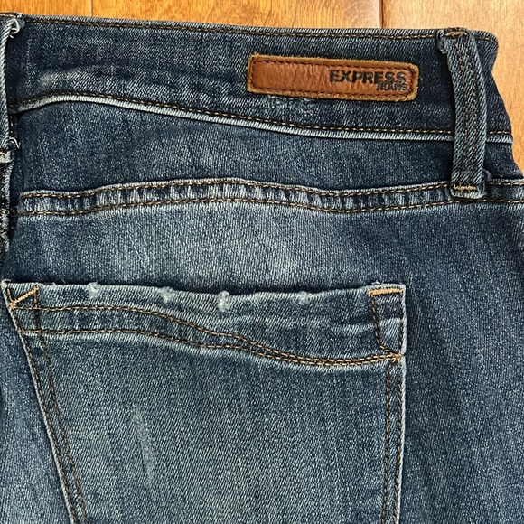 Express Y2K Super Skinny Mid Rise Jeans Size 6R Classic Distressed Casual - Picture 9 of 16